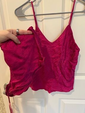 Victoria's Secret Hot Pink Satin Camisole SET